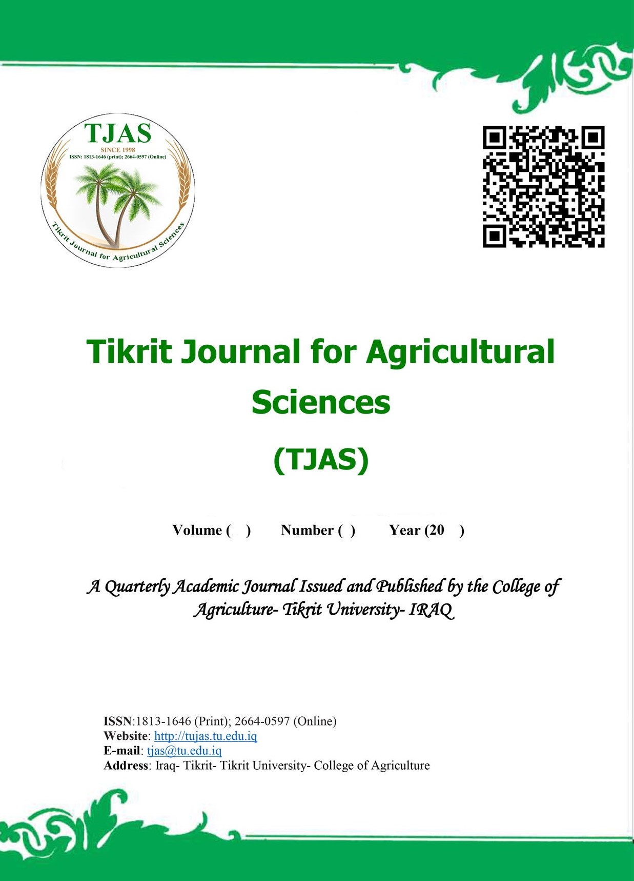 Tikrit Journal for Agricultural Sciences (SCOPUS)